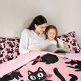 thumbnail image 5 of jejeloiu Cartoon Animal Cat Full Size Comforter Sets Kids,Cute Kitten Print Bedding Sets,Reversible,3-Piece, 5 of 8