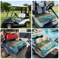 thumbnail image 6 of Golf Cart Seat Covers for 2 Seater,Blue Teal Brown Microfiber Cart Seat Towel Blanket,Anchor Nautical Coastal Ocean Wooden Absorbent Breathable Non Slip Bench Seats Protector for Golf Course 51"x31", 6 of 9