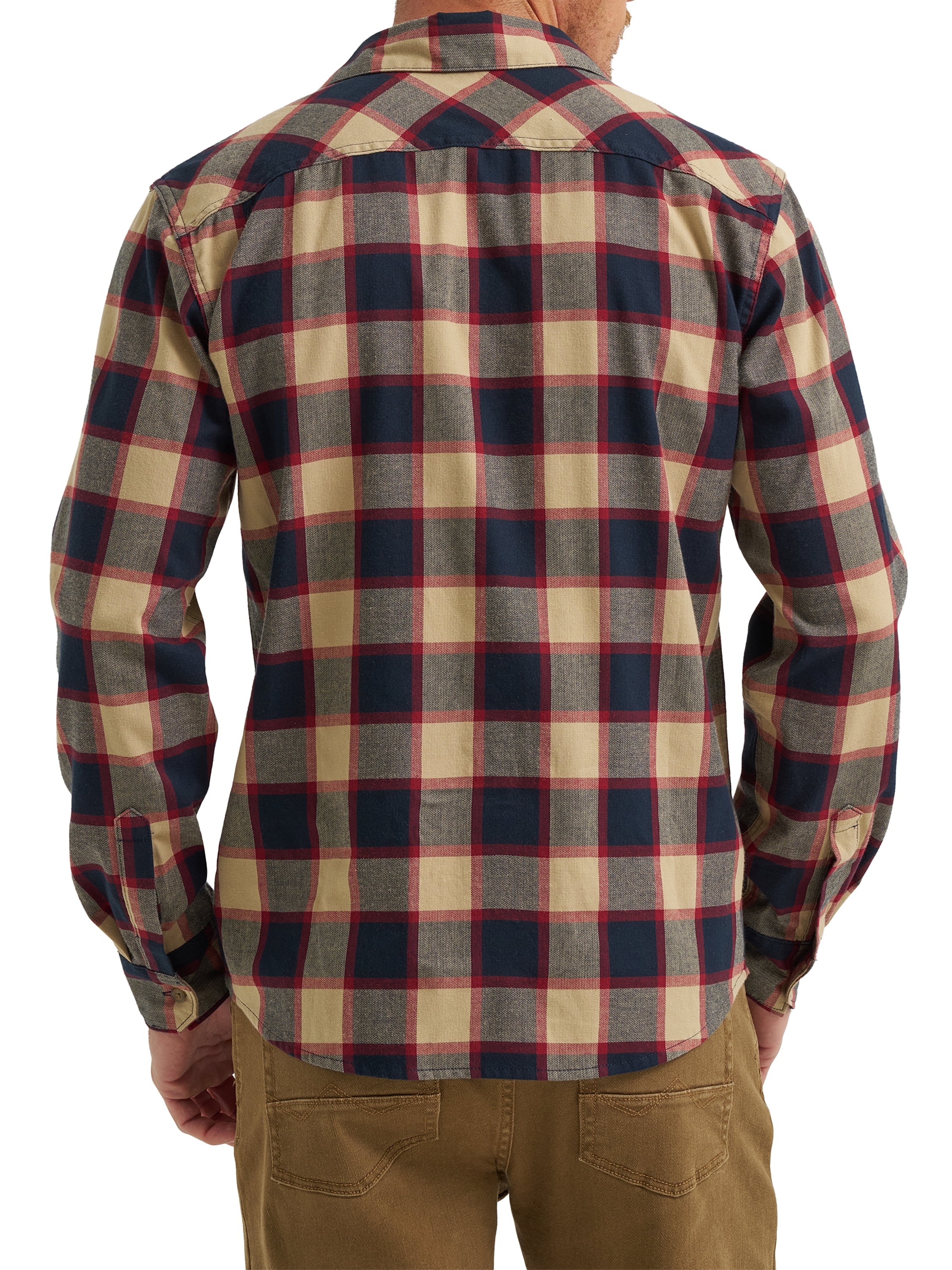 Wrangler® Men's Slim Fit Long Sleeve Woven Twill Shirt with Sunglasses Cleaner, Sizes S-5XL