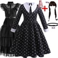 thumbnail image 2 of Vestido de malla de la película Wednesday Cosplay para niña, vestidos de fiesta, Disfraces de Halloween, 4-12 años, 2 of 3