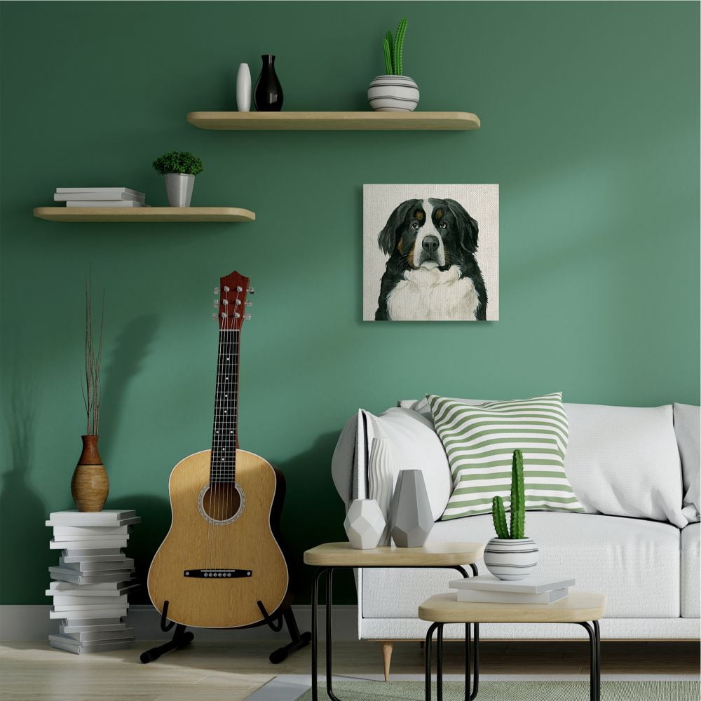 Stupell Industries Bernese Mountain Dog Portrait Family Farm Pet Canvas Wall Art Design by Grace Popp, 24" x 24"