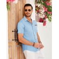 thumbnail image 2 of COOFANDY Mens Cotton Short Sleeve Button Down Shirts Collared Summer Denim Shirt, 2 of 6