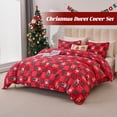 thumbnail image 2 of Smuge Christmas Duvet Cover Twin Size Comforter Cover Snowman Santa Claus Reindeer Snowflake Xmas Quilt Case Soft Bedding Quilt Cover with 2 Pillow Shams, 2 of 8