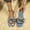 Blue, variant on BRGZLK Metal Chain Flat Sandals For Women with Square Toe One-Strap Slide Sandals For Comfortable Summer Casual One Word Large Size Slippers