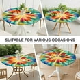 thumbnail image 7 of Colorful Tie Dye Mandala Pattern Round Fitted Tablecloth with Elastic Edge,Dining Table Cover Waterproof,Outdoor Round Tablecloth for Camping,Dining,Indoor and Outdoor, 7 of 7