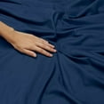 thumbnail image 4 of 1800 Thread Count 4 Piece Deep Pocket Egyptian Comfort Bedroom Bedding Sheet Set King Size Navy Blue Colour, 4 of 6