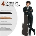 thumbnail image 2 of QRKD Electric Guitar Hard Case, Wooden Hard-Shell Protective Carrying Case for KST/TL Model 39-Inch Electric Guitar with Lock Latch Padding, Brown, 2 of 8
