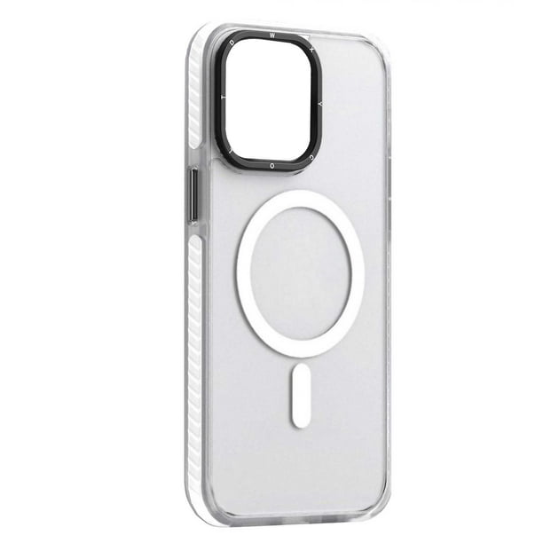 Funda TEKKU Matte Color para iPhone 15 PRO Trans Blanco compatible con MagSafe