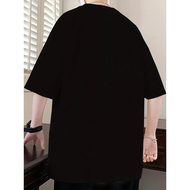 Pure Cotton Short Sleeve T-shirt for Men, American Trendy Brand, 2024 New Loose Half Sleeve, Hong Kong Style Retro Heavyweight T-shirt, Casual Sporty Tee, Comfy Tee