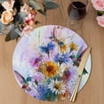 thumbnail image 3 of Pink Purple Hummingbird Round 15 Inch Placemats Set of 6, Spring Oil Painting Sunflowers HeatResistant Non Slip Place Mats for Dining Table, Wipeable Braided Kitchen Table Mats for Housewarming, 3 of 9