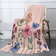 thumbnail image 3 of XMXT Flannel Warm Throw Blanket, Lovely Spring Flora Bedroom Decor Blankets for Bed Couch Living Room, 50 x 70 inches, 3 of 9
