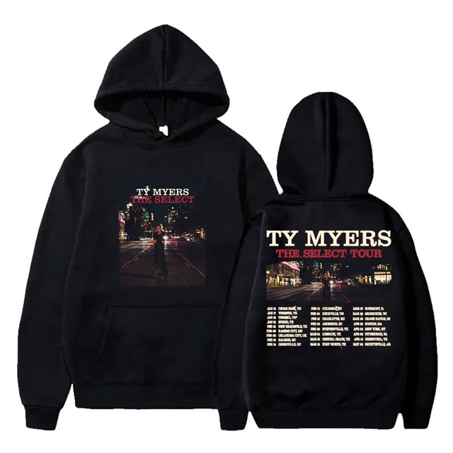 Ty Myers The Select Tour Chandails à Capuchon Cosplay Femmes Hommes Mode Décontractée Chandails en Molleton à Manches Longues Pullovers, TTTTG, Noir