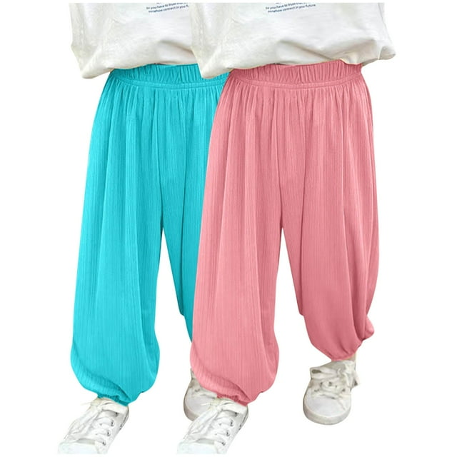 Cooling Mosquito-Proof Pants for Kids 2-12Y - Ultra-Soft Modal Joggers with Elastic Cuffs (2-Pack)
