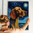 thumbnail image 4 of Redbone Coonhound Dog Art Canvas, Starry Night Van Gogh Oil Painting Art Print Poster Wall Decor Inspired Pomeranian Dog Pet Family Friend Peace, 4 of 4