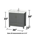 thumbnail image 7 of Wyndham Collection Wcs141436s-Vca-M24 Sheffield 36" Free Standing Single Basin Vanity Set, 7 of 7