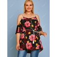 thumbnail image 2 of Blusa de Hombros Al Aire con Estampado Floral de Talla Extra Rosegal Blusas Tallas Grandes, 2 of 5