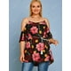 thumbnail image 2 of Blusa de Hombros Al Aire con Estampado Floral de Talla Extra Rosegal Blusas Tallas Grandes, 2 of 5