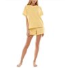 Roudelain Soft Terry Cloth T-Shirt & Shorts Set-Heather Yellow Iris-Large