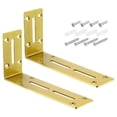 thumbnail image 1 of Unique Bargains Attaches d'Angle en L, 2 Pcs 180x45x90mm - Code d'Angle Réglable à 90 Degrés en Acier Inoxydable pour la Réparation de Meubles (Or), 1 of 7