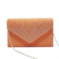 thumbnail image 2 of pitrice Women Envelope Bag Rectangular Hasp Rhinestone Stylish Fashionable Business Party Bridal Handbag Birthday Gift Orange, 2 of 9