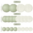 thumbnail image 3 of Faroles de papel Partizy, color verde salvia y marfil, 20 unidades, 3 of 8