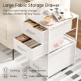 thumbnail image 5 of DIMJ Night Stand Set of 1, End Table Side Table with 2 Fabric Storage Drawer Units Bedside Table for Dorm,Bedroom, Closet(White Nightstand), White, 5 of 11