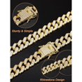 thumbnail image 3 of Mens Miami Cuban Chain Necklace 12mm Diamond Claw Cuban Chain Hip Hop Jewelry, 3 of 7