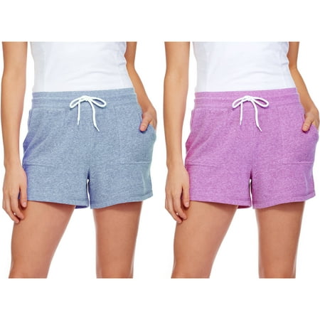 Athletic Works - Women's Active Knit Gym Shorts, 2 Pack Value Bundle ...