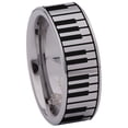 thumbnail image 3 of Piano Keys Tungsten Carbide Ring, 3 of 9