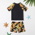 thumbnail image 3 of Boys Swimsuit 2 Piece Swim Set, Short Sleeve Rashguard Shirt and Bathing Shorts Swimwear, 3 of 7