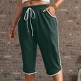 thumbnail image 5 of Capri Pants for Women Spring Summer Elastic Mid Waist Straight Leg Capri Sweatpants Capris with Pockets, 5 of 5
