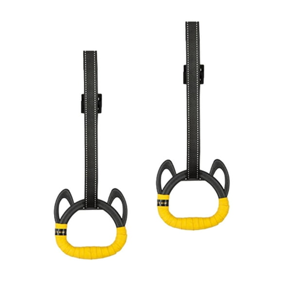 Youkk Gymnastics Rings for Children Adult Home 1M Nonslip Indoor Handle Pull up Rings Black 1M