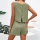 thumbnail image 5 of Conjunto de jogging de 2 piezas para mujer: camiseta sin mangas y pantalones cortos, cintura elástica, conjunto deportivo informal, 5 of 8