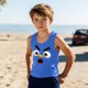 thumbnail image 1 of Camisolas de cuello redondo para niños pequeños y niños a la moda, lindas camisetas con estampado degradado, parte inferior suave sin mangas, camisetas para niñas, 1 of 6