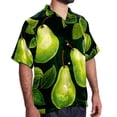 thumbnail image 2 of pear Men's Short Sleeve Hawaiian Beach Shirts, Casual Printed Button Down Spread Collar Tops, Summer Unisex Style, 2 of 6