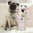thumbnail image 4 of Pug Gift for Dog Owner,40oz Pug Tumbler with Handle Insulated Reusable Stainless Steel Travel Water Bottle (Color 4), 4 of 6