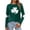 A52 Green, variant on FASHOFT Womens St Patricks Day Shirt Shamrock Clover Graphic Tees Funny Long Sleeve Tops Green L