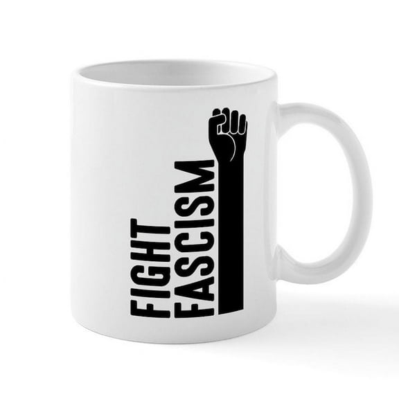 CafePress - Fight Fascism Mug - 11 oz Ceramic Mug - Novelty Coffee Tea Cup