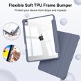 thumbnail image 4 of DWPSG Case for iPad (A16) 11th/10th Generation (2025/2022) with Pencil Holder, Clear Transparent Back Shell Slim Stand Shockproof Tablet Cover, Auto Wake/Sleep,Purple, 4 of 10