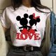 thumbnail image 1 of Valentine's Day Gift Disney Mickey Mouse Women's Crewneck High-Quality Casual 100% Cotton T-shirt Free ShippingXS Gao Jinjia LED, 1 of 2
