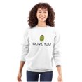 thumbnail image 3 of Olive You Love Pun Matching Couples Sweatshirt for Men or Women Brisco Brands S, 3 of 7