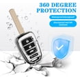 thumbnail image 5 of Key Fob Cover Compatible with Honda Accord Civic CR-V Crosstour HR-V LX 2013-2022 Keychain Case Holder Protector,2-silver, 5 of 6