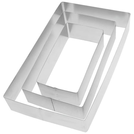 

Tinksky 3pcs Mousse Rings Set Stainless Steel Rectangular Tiramisu Cake Mold Cheese Cutter Pastry Mould Baking Tool