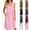 Black,Navy,Blue,Pink,White,Wine,Brown,Army Green, variant on Tank Dresses for Women V Neck Sleeveless Waisted Solid Color Basic Casual Lounge Midi Dress with Pockets