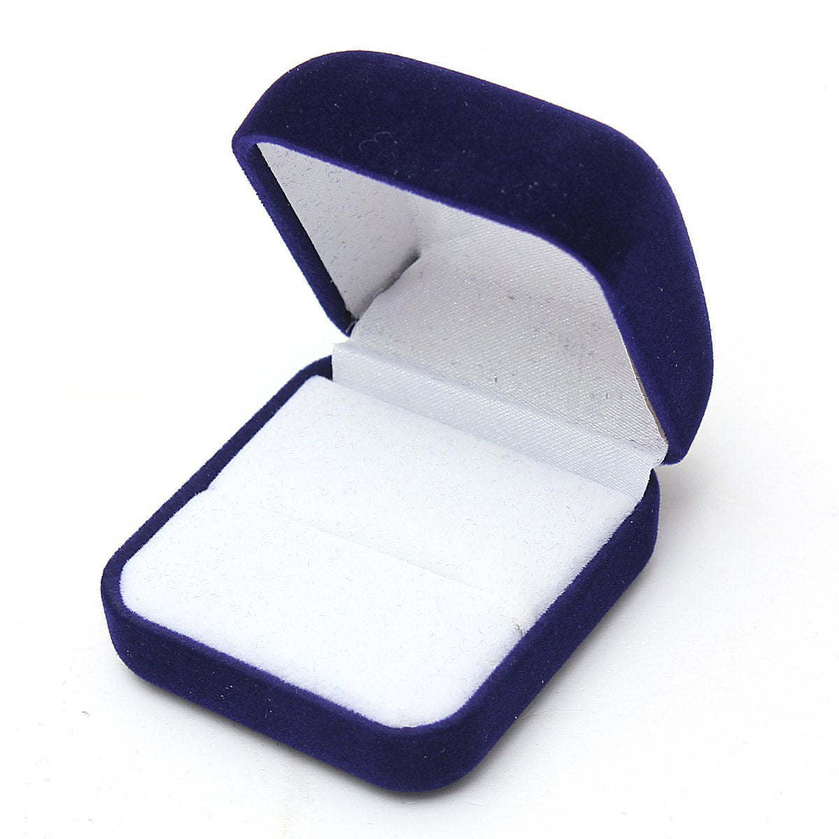 2C 1X 1 Jewel case box blue gift rings earrings jewelry velvet display Q2S7 