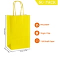 thumbnail image 5 of AZOWA Gift Bags Small Kraft Paper Bags with Handles (4.7 x 2.4 x 6 in, Yellow Color, 50 Pcs), 5 of 8