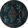 thumbnail image 1 of Ahgly Company Indoor Round Persian Light Blue Traditional Area Rugs, 3' Round, 1 of 4