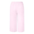 thumbnail image 5 of RUTAYY Women's Capri Pants Solid Color Straight Leg Casual High Waist Sports Loose Fit Daily Wear Travel Vacation Trousers, 5 of 5