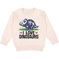 thumbnail image 2 of Inktastic Girl Dinosaur I Love Dinosaurs Toddler Sweatshirt, 2 of 4