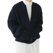 Men's Full Zipper Cardigan Sweater Solid Color Knitted Sweaters Knitted Jacket Men Casual Sweater Cardigan